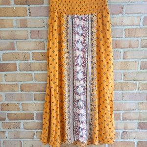 Xhilaration Yellow Flowy Maxi Skirt